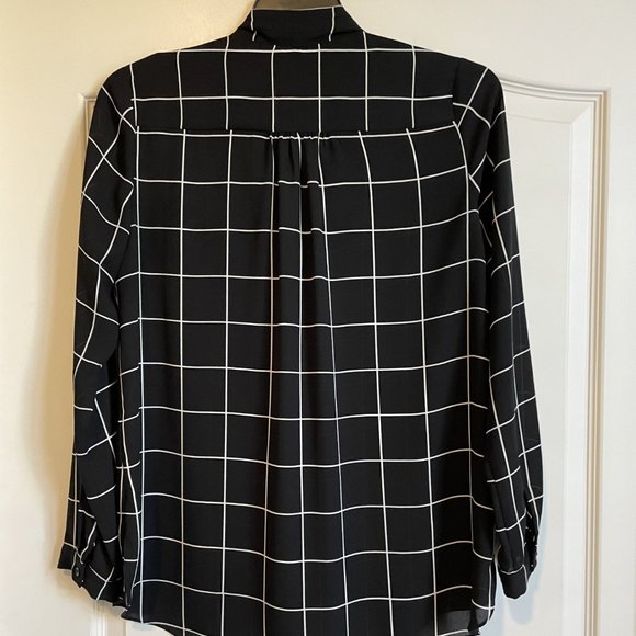 NYDJ Black and White Grid Blouse - Picture 2 of 4